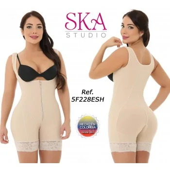 Fajas Colombianas Compresion Media 5F228ESH COLOR Beige TALLA COLOMBIANA XS